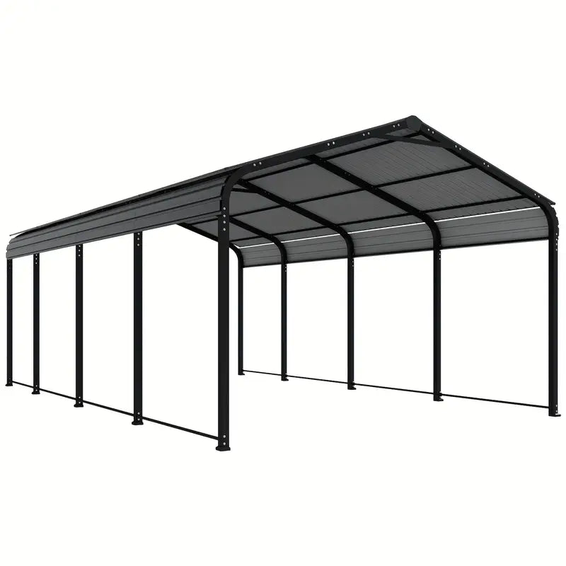 Black hardtop carport